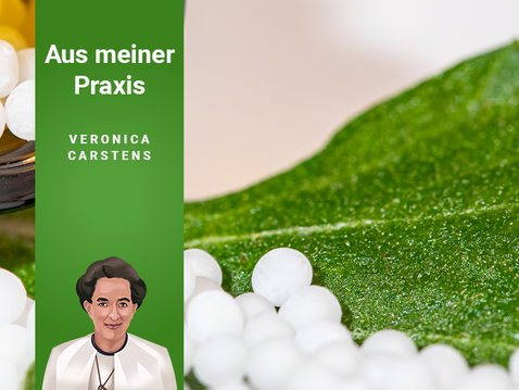 Globuli auf einem großen grünen Blatt