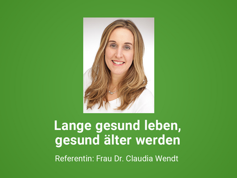 Portrait Dr. med. Wendt auf grünem Hintergrund mit Veranstaltungstitel